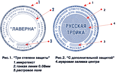 Печати с защитой заказать в Москве